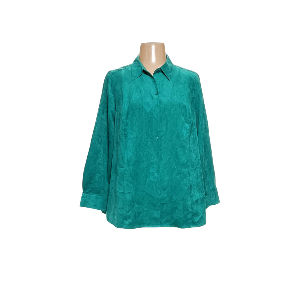 Catherines Green Button-Up Top Size 1x - image 1